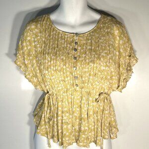 Anthropologie By Together L Babydoll style yellow top Boho Feminine Cottage